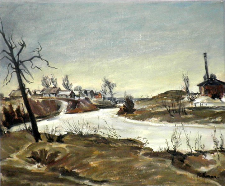 Landscape near Leningrad 1950 Oil on canvas 61x51